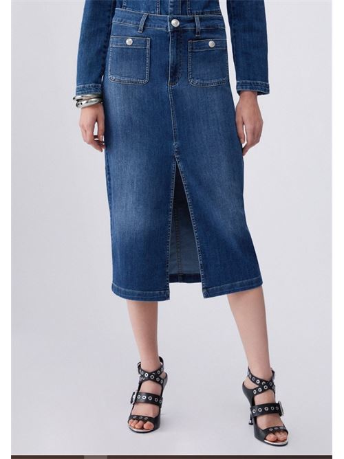 Gonna longuette in denim Liu Jo | UA6259D0275.78988